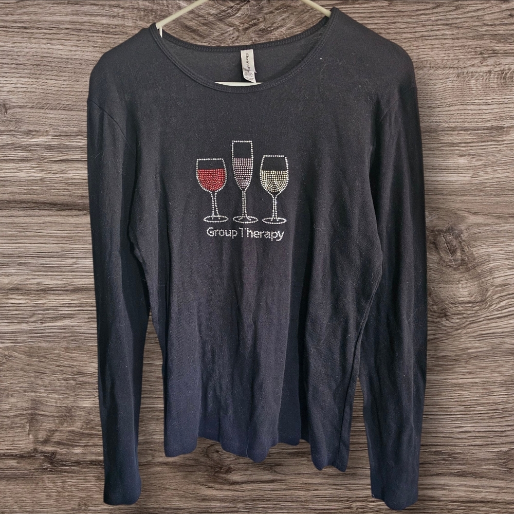 ▪︎Group Therapy▪︎ Wine Glass Long Sleeve